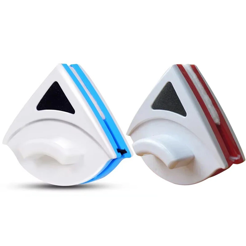 (image for) Magnetic Window Cleaner Brush Double-Sided Glass Cleaning Tool Strong Magnet Safety Rope Red Blue ABS PP 3-8mm Glass Thickness High-Rise Home Windows Car Mirrors